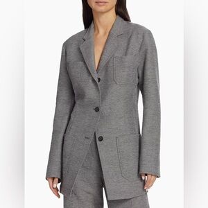 NWT Toteme Knit Wool-Blend Blazer, 
Grey Melange, 38 (6)